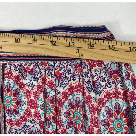 New Direction Midi Skirt Womens‎ Medium Red Blue Boho Hippie Assymetrical Flowy - Picture 8 of 10